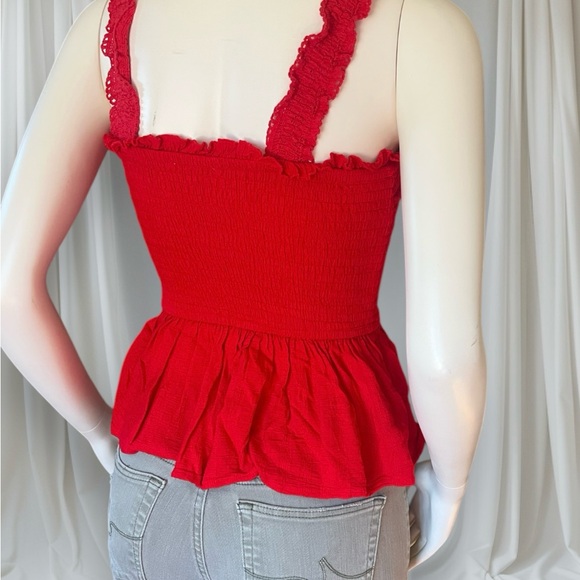 Red Ruffle peplum top - Picture 5 of 8